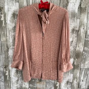 Karl Lagerfield blush heart print blouse M
